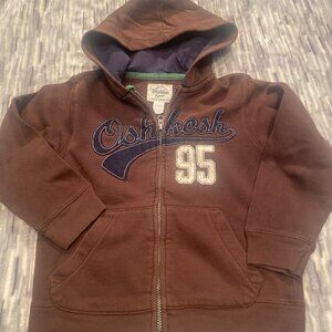 Oshkosh B'gosh  Zip Up Hoodie Jacket Boys Size 7 Brown